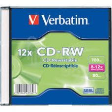 Диск Verbatim CD-RW 700MB 8x-12x 